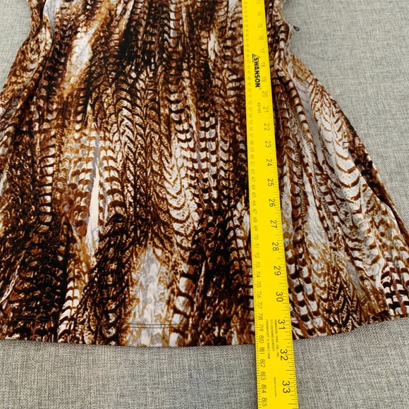 Worthington Stretch Brown Blouse Slit on Both Sides Belt Loops Large Cap Sleeve‎ - Picture 2 of 13